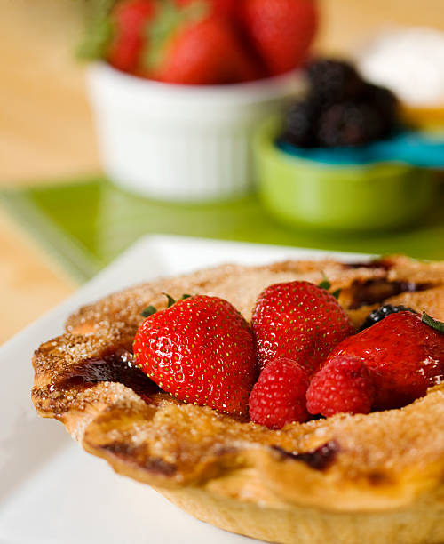 Strawberry pie stock photo