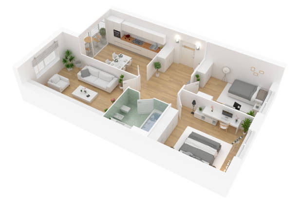 istock Floor plan top view. Apartment interior isolated on white background 917104592