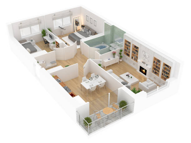 istock Floor plan top view. Apartment interior isolated on white background 917104602