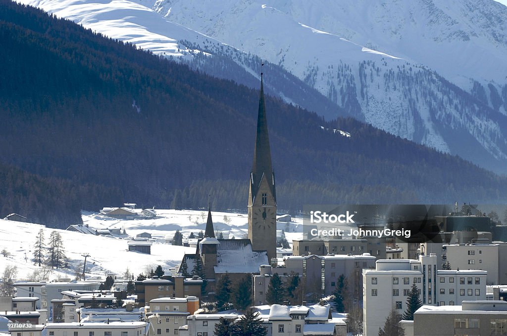 Davos Blick auf die Stadt - Lizenzfrei Davos Stock-Foto