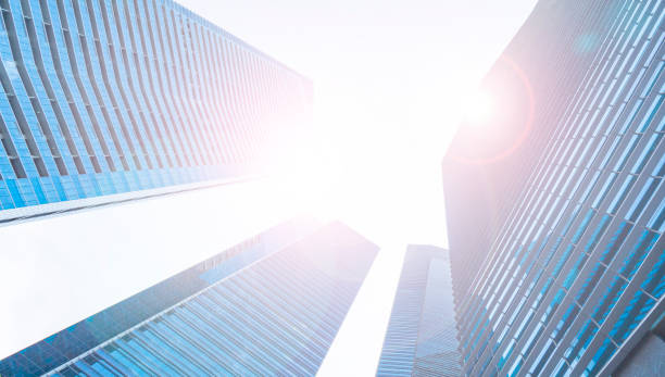 istock perspective exterior pattern blue glass wall modern buildings 917107516