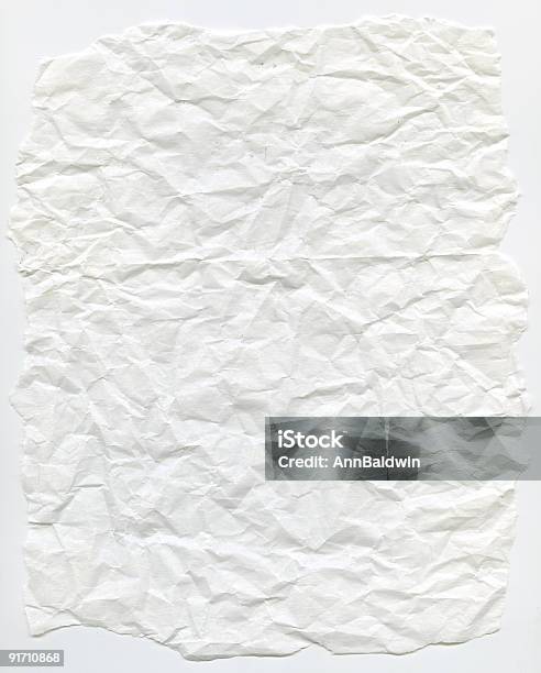 Foto de Ggg Vellum Branco De Papel Amarrotado e mais fotos de stock de Amarrotado - Amarrotado, Branco, Espaço para Texto