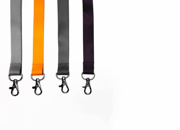 istock Lanyard orange and black on white background with copy space 917108840