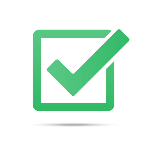 ilustrações de stock, clip art, desenhos animados e ícones de green tick checkbox vector illustration isolated on white background - checkbox check mark questionnaire checklist