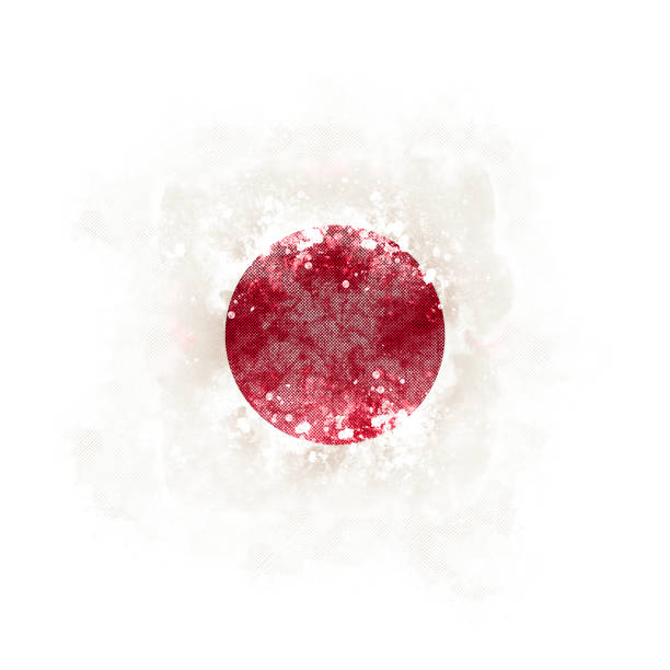 Square grunge flag of japan. 3D illustration