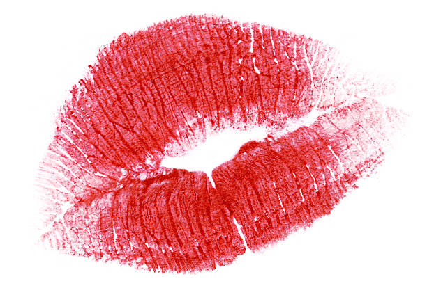 istock Red lipstick kiss mark isolated on white background 91712223