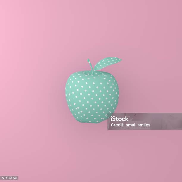 Point Pattern White On Green Apple On Pink Background Minimal Idea Food Concept An Idea Creative To Produce Work Within An Advertising Marketing Communications Or Artwork Design Stock Photo - Download Image Now
