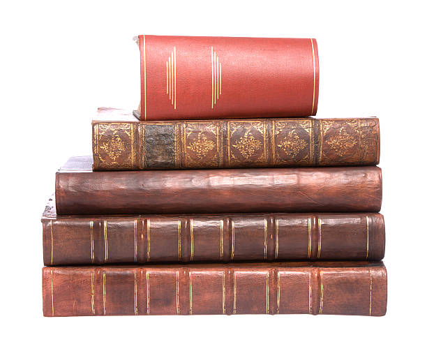 istock Row of old leather bound books 91712390