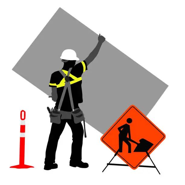 Vector illustration of Under Construction Street Sign