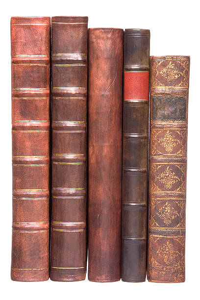istock Row of old leather bound books 91713488