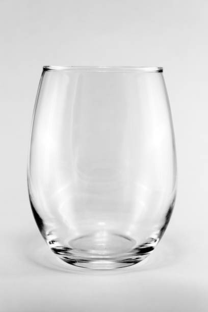 stemless wine glass stock photo