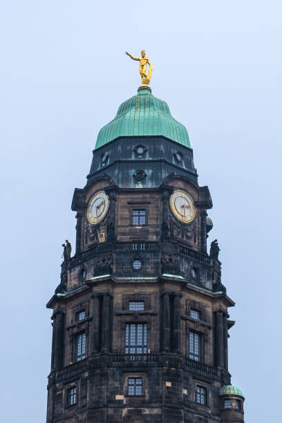 istock Old churh tower with clock in Dresden, Saxony, Germany 917138928