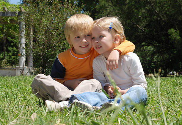 istock Emotional couple on a glade in park 91713937