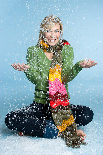 istock Winter snow woman 91714081