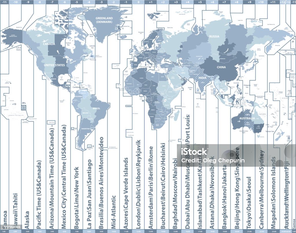 세계 시간대 지도 국가 이름 및 테두리 벡터 시간대에 대한 스톡 벡터 아트 및 기타 이미지 - 시간대, 지도, 미국 - Istock