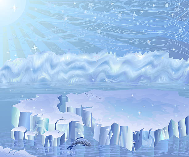Arctic landscape vector art illustration