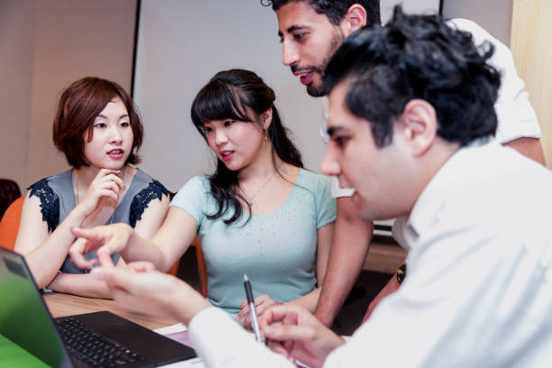 istock Group of business executives brainstorming about their new project 917143448