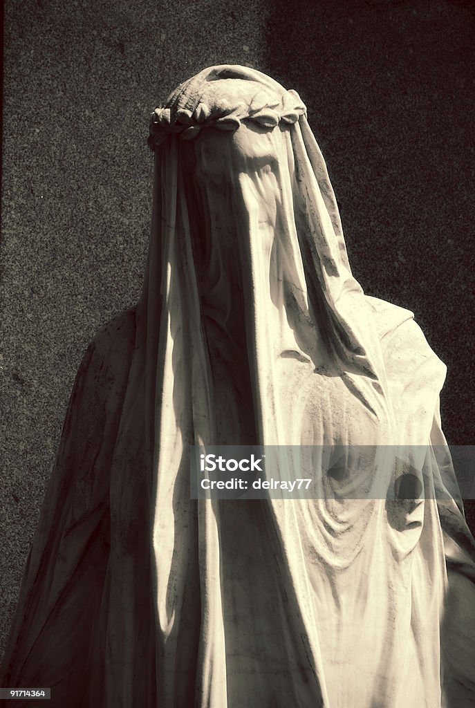 creepy veiled statue  Statue Stock Photo