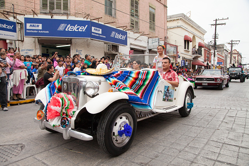 Matamoros, Tamaulipas, Mexico - March 01, 2014, Desfile Fiestas Mexicanas is part of the Charro Days Fiesta - Fiestas Mexicanas, A bi-national festival between USA and Mexico.