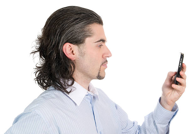 Happy man gesturing against white background