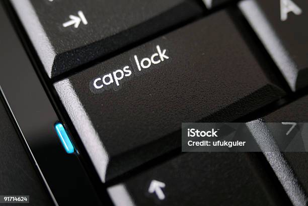 Caps Lock On Stock Photo - Download Image Now - Backspace, Black Color, Capital Letter