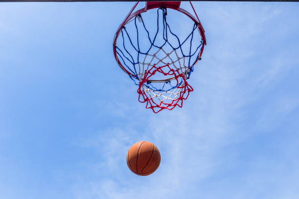 istock Basketball Flight Hoop Net Outdoors 917146652