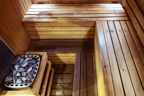 istock Interior wooden sauna room 917146760