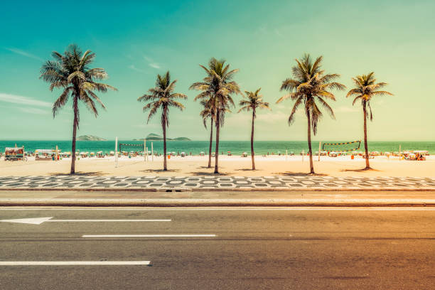 istock Sunny day with Palms on Ipanema Beach in Rio de Janeiro 917153644