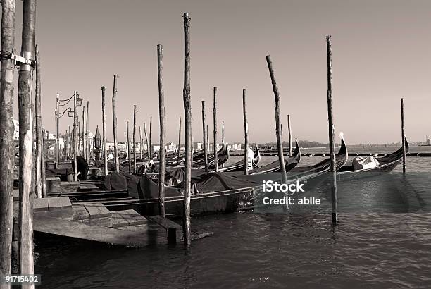 Venetian Gondolas - Fotografias de stock e mais imagens de Riva degli Schiavoni - Riva degli Schiavoni, Veículo Aquático, Ao Ar Livre