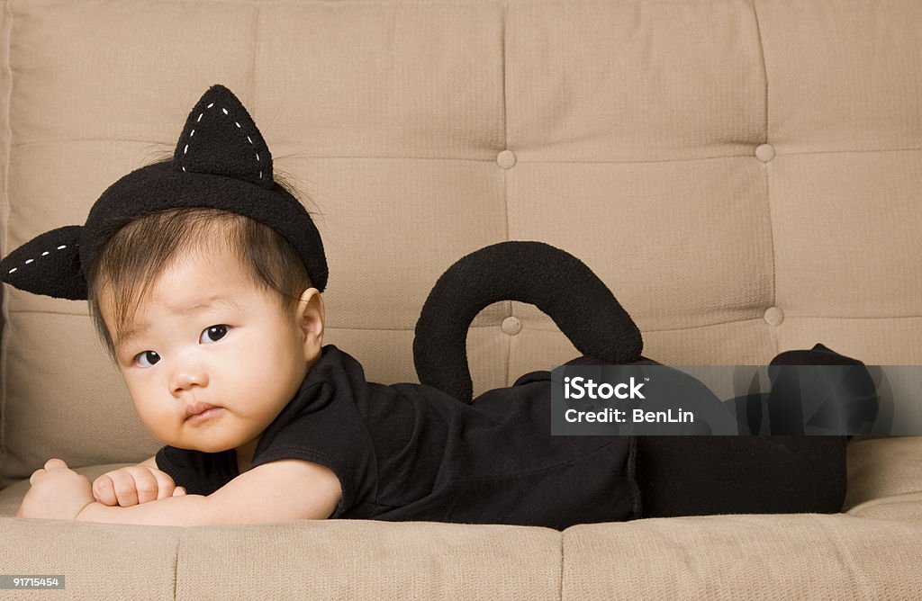 Baby in Cat Costume - Halloween  Halloween Stock Photo