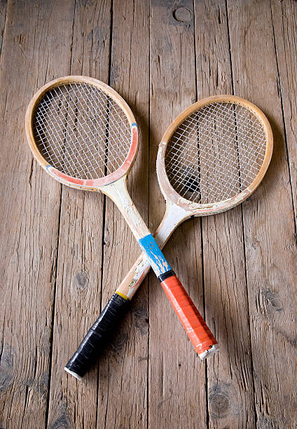 istock Retro tennis rackets 91715913