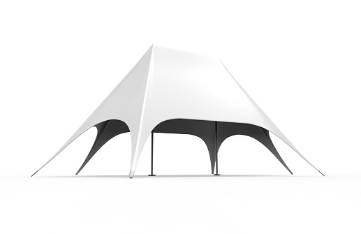 Pop Up Dome Spider star Advertising White Blank Event Tent.