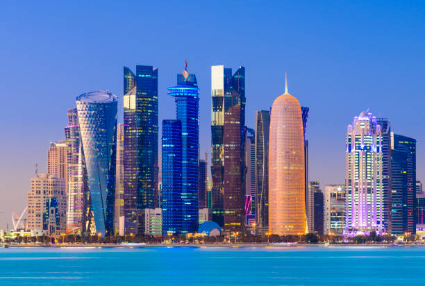 istock The Downtown Doha City Skyline at sunset, Qatar 917160176