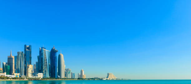 istock Panoramic View of the Downtown Doha City Skyline, Qatar 917160342