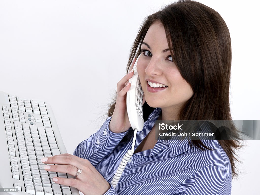 Frau bei der Arbeit - Lizenzfrei Am Telefon Stock-Foto