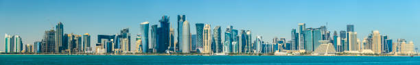 istock Panoramic View of the Downtown Doha City Skyline, Qatar 917162404