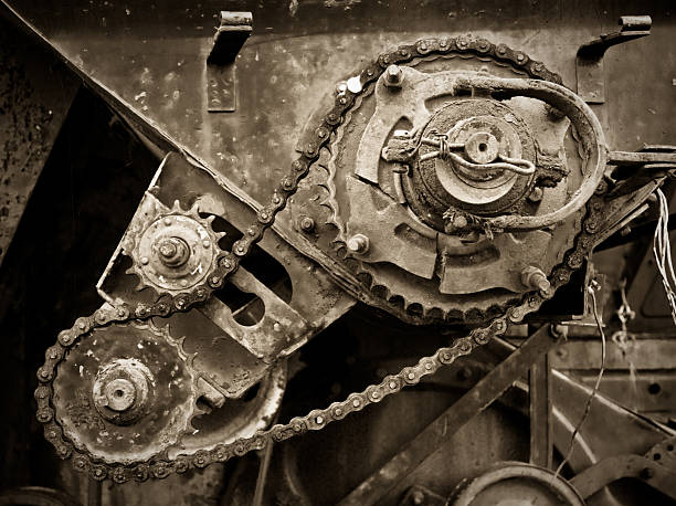 Old gear transmission stock photo
