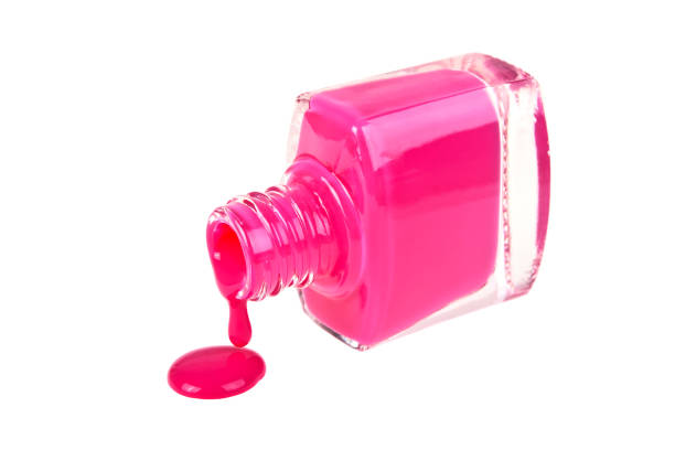 istock Pink nail polish on a white background 917163252