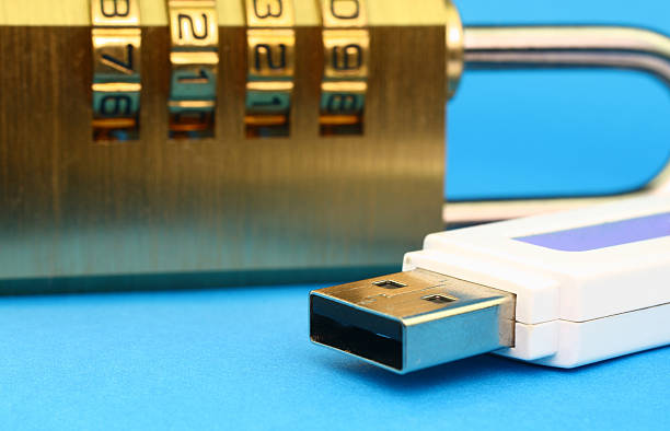 데이터 보안 - encryption usb cable usb flash drive document 뉴스 사진 이미지