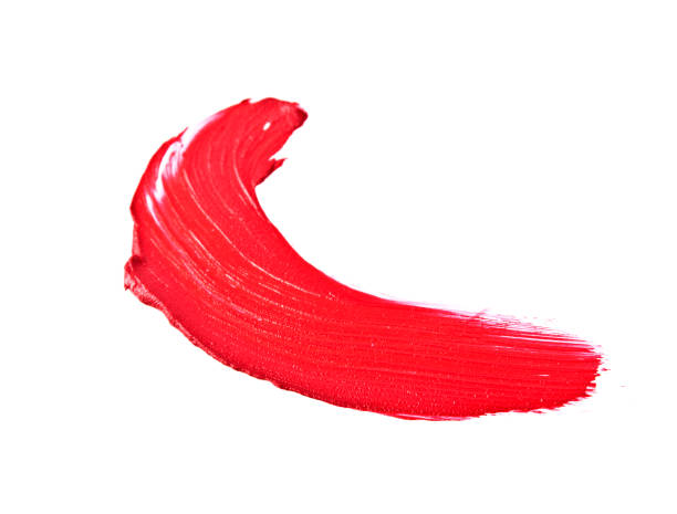 istock Red color lipstick stroke on white background 917167188