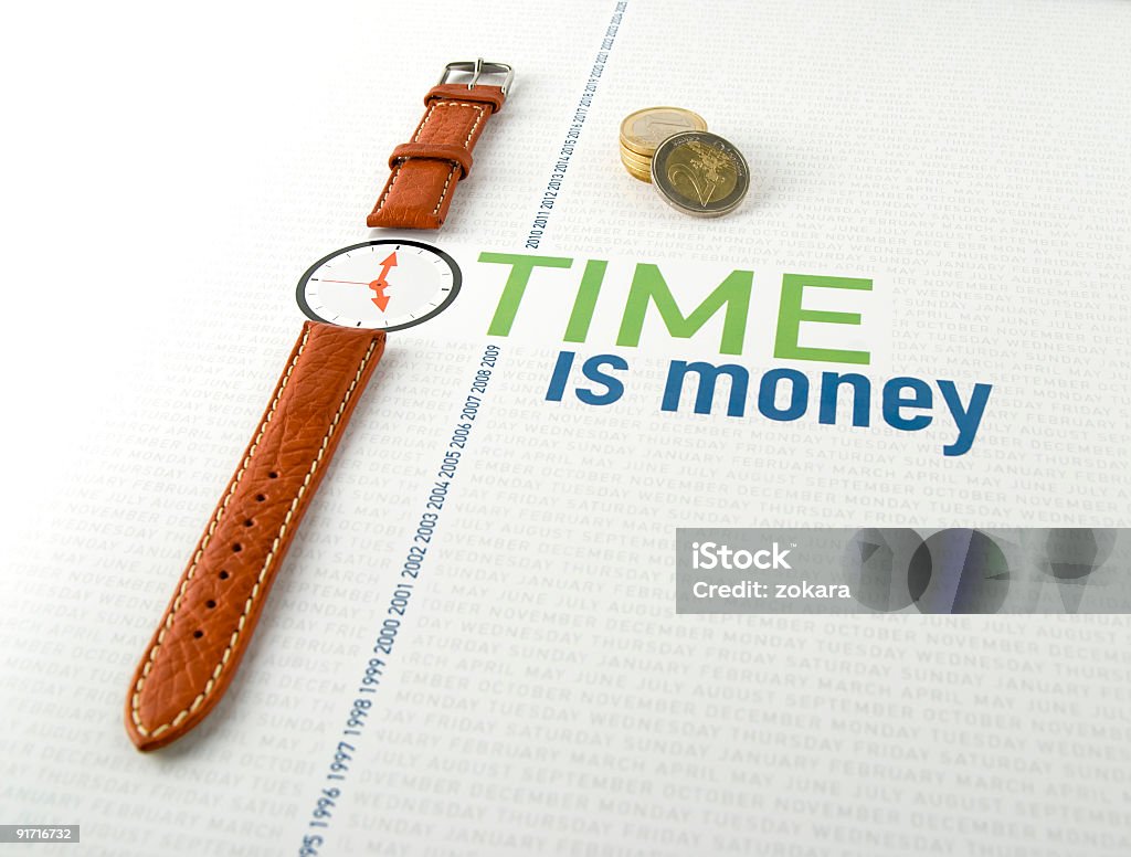 Il tempo è denaro-Orologio da polso - Foto stock royalty-free di Astratto