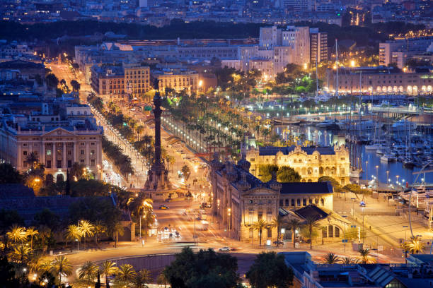 istock Night in City of Barcelona 917169920