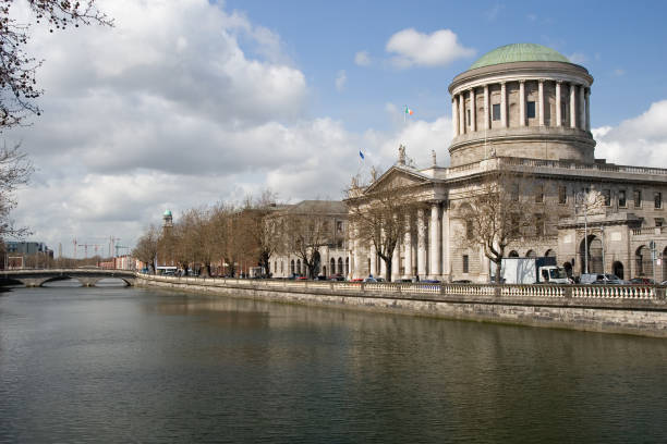 istock Four Courts and River Liffey in Dublin 917170088