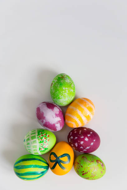 istock Easter eggs in shape of pyramid, above view 917170378