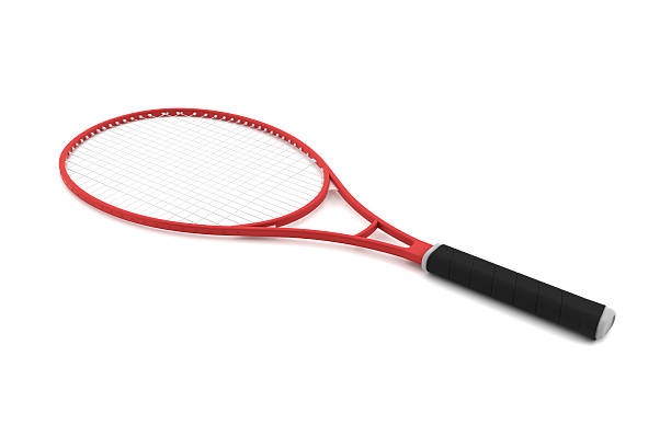 istock red tennis racket isolated on white background 91717205