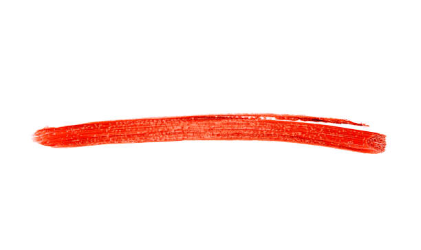 istock Red color lipstick stroke on white background 917173846