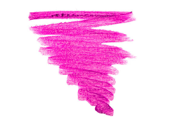 istock Violet color lipstick stroke on white background 917173858
