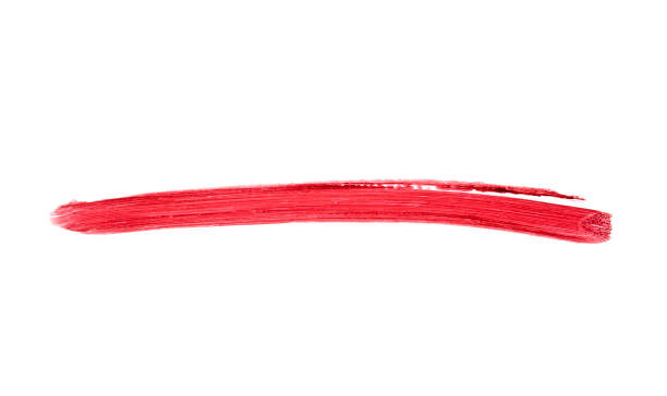 istock Red color lipstick stroke on white background 917173862