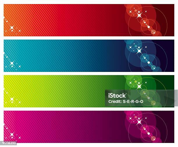 Kolorowe Banery - Stockowe grafiki wektorowe i więcej obrazów Abstrakcja - Abstrakcja, Bez ludzi, Czerwony