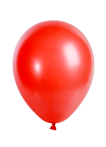 Red balloon isolated on white background. 3d illustration